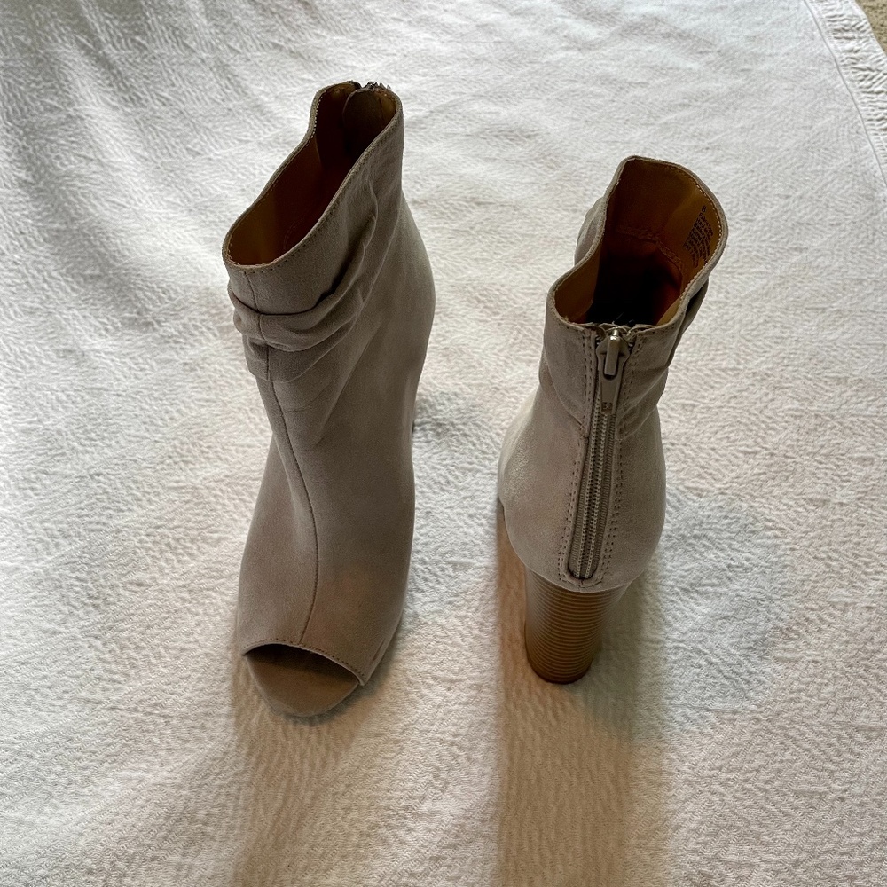 Grey Open Toe Booties